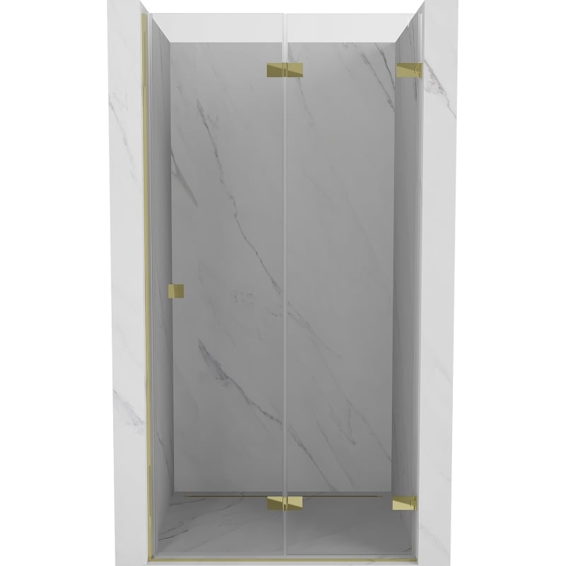 Mexen Lunar-F drzwi prysznicowe składane prawe 90 cm, transparent, złote - 836-090-000-50-00-P
