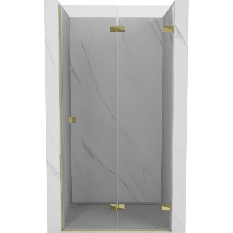 Mexen Lunar-F inklapbare douchedeur rechts 90 cm, transparant, goud - 836-090-000-50-00-P