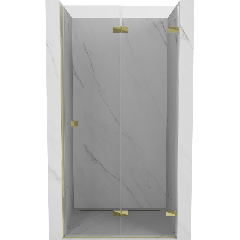 Mexen Lunar-F kokkupandavad dušinurga uksed parempoolsed 90 cm, läbipaistev, kuldne - 836-090-000-50-00-P