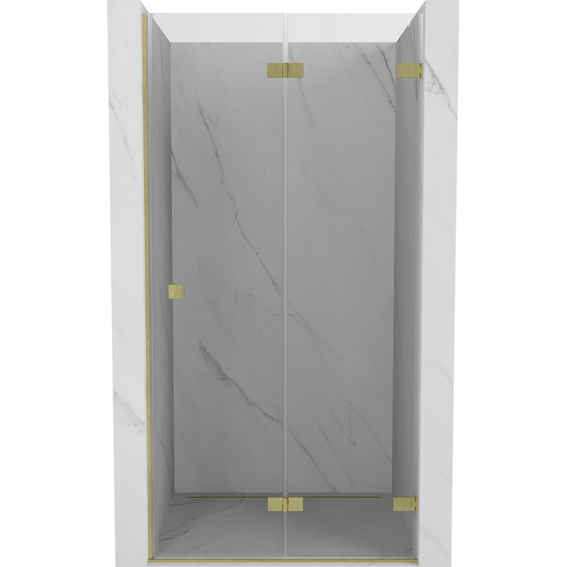 Mexen Lunar-F drzwi prysznicowe składane prawe 60 cm, transparent, złote szczotkowane - 836-060-000-55-00-P