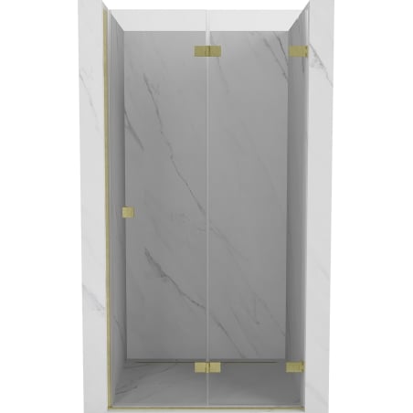 Mexen Lunar-F drzwi prysznicowe składane prawe 65 cm, transparent, złote szczotkowane - 836-065-000-55-00-P