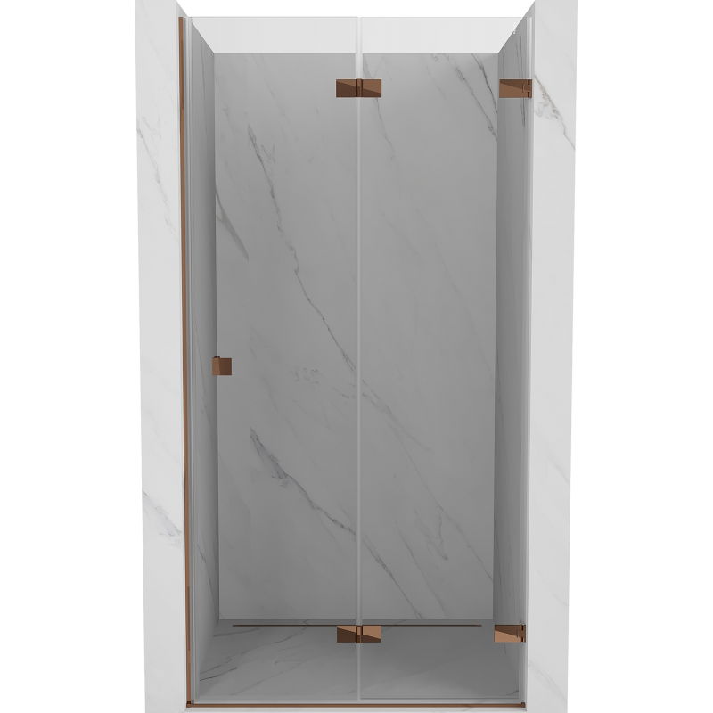 Mexen Lunar-F Falttür, rechte Dusche 85 cm, transparent, Roségold - 836-085-000-60-00-P