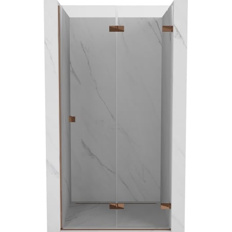 Mexen Lunar-F drzwi prysznicowe składane prawe 90 cm, transparent, różowe złoto - 836-090-000-60-00-P