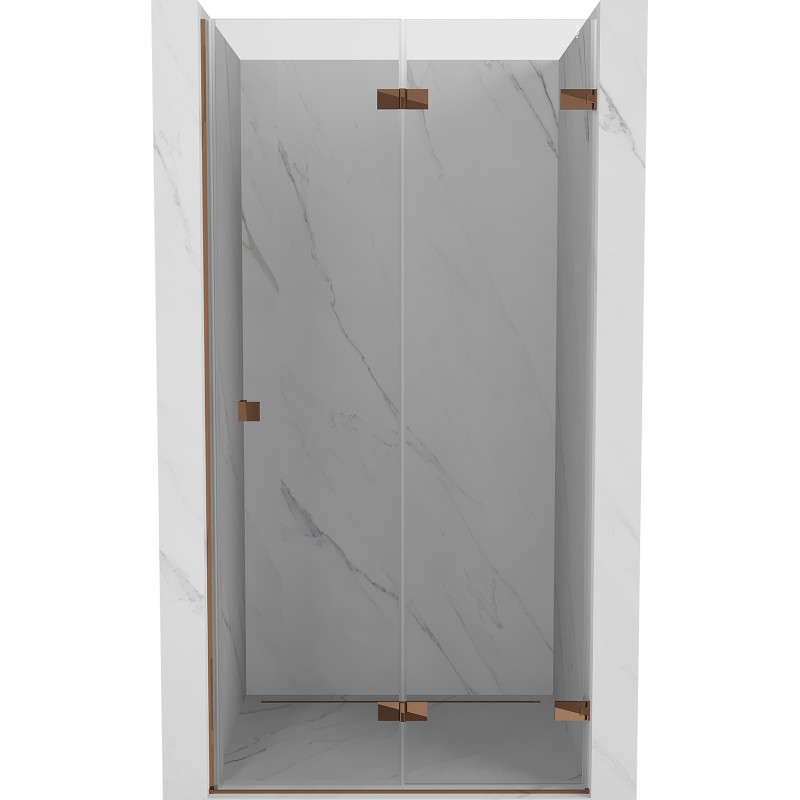 Mexen Lunar-F kokkupandavad dušiuksed paremal, 95 cm, läbipaistev, roosa kuld - 836-095-000-60-00-P