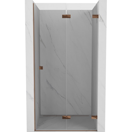 Mexen Lunar-F kokkupandavad dušiuksed paremal, 95 cm, läbipaistev, roosa kuld - 836-095-000-60-00-P