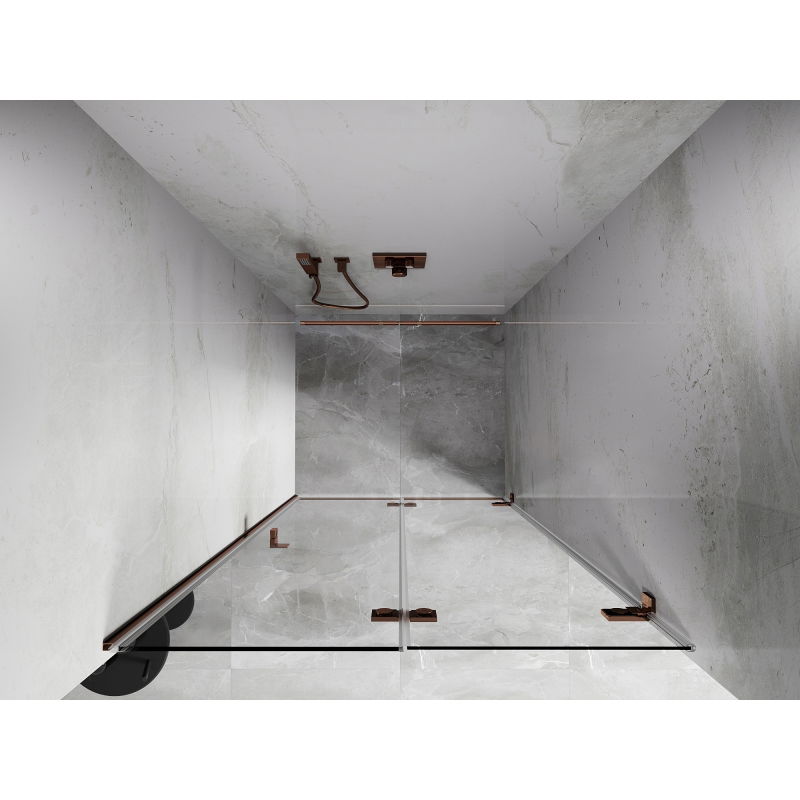 Mexen Lunar-F folding shower door right 95 cm, transparent, rose gold - 836-095-000-60-00-P