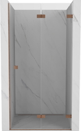 Mexen Lunar-F sklopiva tuš vrata desna 90 cm, prozirna, brušeni bakar - 836-090-000-65-00-P