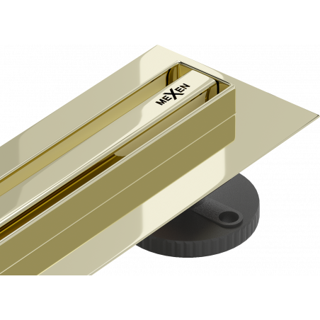 Mexen Flat 360° Slim draaibare lineaire afvoer 130 cm, goud - 1541130