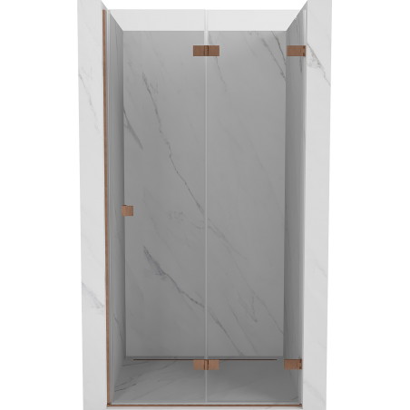Mexen Lunar-F kokkupandavad duššide uksed paremal 95 cm, läbipaistev, harjatud vask - 836-095-000-65-00-P