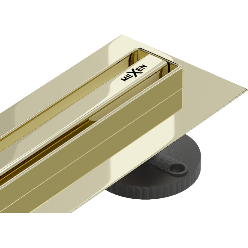 Mexen Flat 360° Slim scarico lineare girevole 140 cm, oro - 1541140