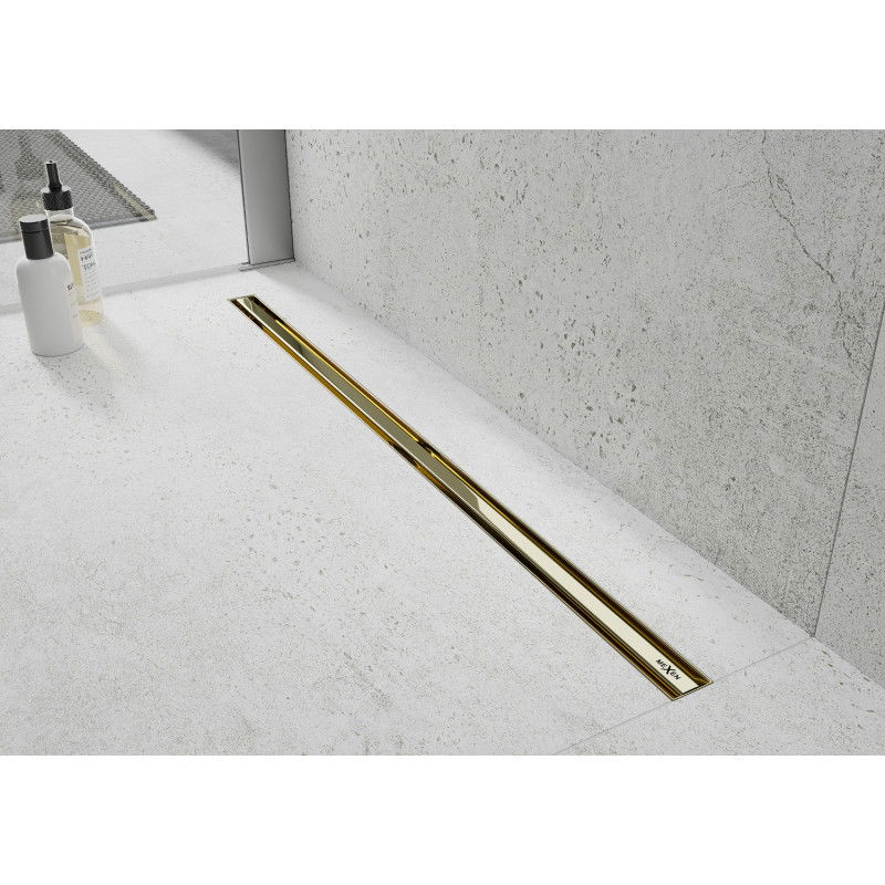 Mexen Flat 360° Slim desagüe lineal giratorio 150 cm, dorado - 1541150
