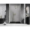 Mexen Lunar L porte de douche battante droite 140 cm, transparent, or brossé - 834L-140-000-55-00-P