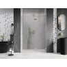 Mexen Lunar L porte de douche battante droite 140 cm, transparent, or brossé - 834L-140-000-55-00-P