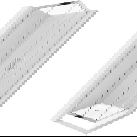 Mexen Rio Kvadratna tuš kabina 70 x 70 cm, transparentna, krom + pladenj, bel - 860-070-070-01-00-4510