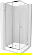 Mexen Rio Kvadratna tuš kabina 70 x 70 cm, transparentna, krom + pladenj, bel - 860-070-070-01-00-4510