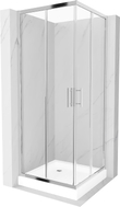 Mexen Rio ruudukujuline dušinurk 70 x 70 cm, läbipaistev, kroom + alus, valge - 860-070-070-01-00-4510