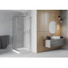 Mexen Rio ruudukujuline dušinurk 70 x 70 cm, läbipaistev, kroom + alus, valge - 860-070-070-01-00-4510