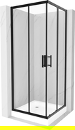 Mexen Rio cabina doccia quadrata 70 x 70 cm, trasparente, nero + piatto doccia Rio, bianco - 860-070-070-70-00-4510