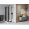Mexen Rio square shower cabin 70 x 70 cm, transparent, black + tray, white - 860-070-070-70-00-4510