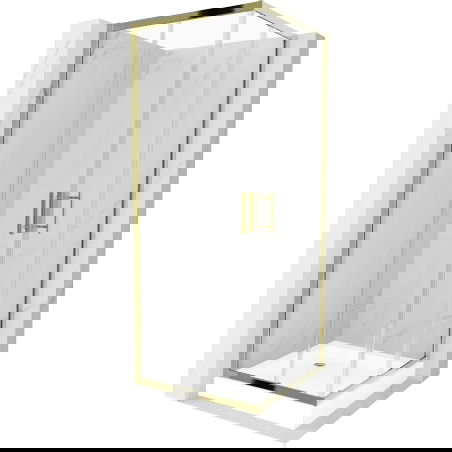 Mexen Rio fyrkantig duschkabin 70 x 70 cm, transparent, guld + duschkar, vit - 860-070-070-50-00-4510