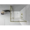 Mexen Rio quadratische Duschkabine 70 x 70 cm, transparent, gold + Duschwanne Rio, weiß - 860-070-070-50-00-4510