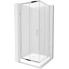 Mexen Rio square shower cabin 70 x 70 cm, frosted, chrome + tray, white - 860-070-070-01-30-4510