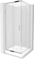 Mexen Rio square shower cabin 70 x 70 cm, frosted, chrome + tray, white - 860-070-070-01-30-4510