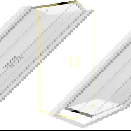 Mexen Rio kvadratna tuš kabina 70 x 70 cm, matirano, zlato + tuš kad, bela - 860-070-070-50-30-4510