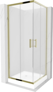 Mexen Rio cabine de duche quadrada 70 x 70 cm, fosco, dourado + base de duche, branco - 860-070-070-50-30-4510