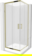 Mexen Rio kvadratisk duschkabin 70 x 70 cm, frost, guld + duschkar, vit - 860-070-070-50-30-4510