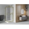 Mexen Rio cabine de douche carrée 70 x 70 cm, givrée, or + receveur Rio, blanc - 860-070-070-50-30-4510