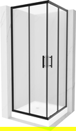 Mexen Rio fyrkantig duschkabin 70 x 70 cm, frostat, svart + duschkar , vit - 860-070-070-70-30-4510