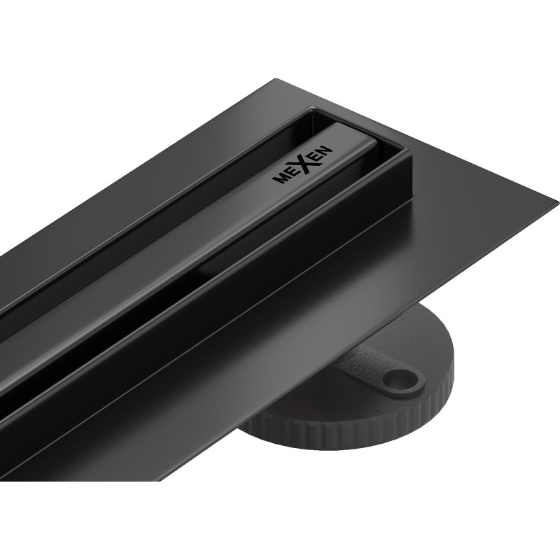 Mexen Flat 360° Slim rotary linear drain 130 cm, black - 1741130