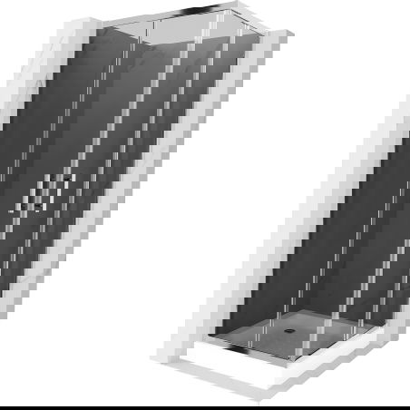 Mexen Rio Kvadratna tuš kabina 70 x 70 cm, grafit, krom + pladenj, bel - 860-070-070-01-40-4510