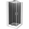 Mexen Rio square shower cabin 70 x 70 cm, graphite, chrome + shower tray , white - 860-070-070-01-40-4510