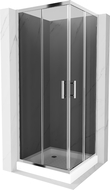 Mexen Rio Shower Enclosure Square 70 x 70 cm, Graphite, Chrome + Tray Rio, White - 860-070-070-01-40-4510