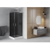 Mexen Rio Shower Enclosure Square 70 x 70 cm, Graphite, Chrome + Tray Rio, White - 860-070-070-01-40-4510
