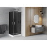 Mexen Rio square shower cabin 70 x 70 cm, graphite, chrome + shower tray , white - 860-070-070-01-40-4510