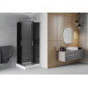 Mexen Rio square shower cabin 70 x 70 cm, graphite, chrome + shower tray , white - 860-070-070-01-40-4510