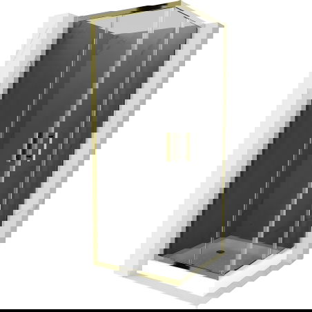 Mexen Rio fyrkantig duschkabin 70 x 70 cm, grafit, guld + duschkar, vit - 860-070-070-50-40-4510