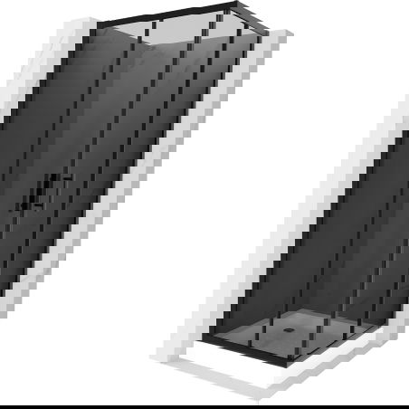 Mexen Rio fyrkantig duschkabin 70 x 70 cm, grafit, svart + duschkar, vit - 860-070-070-70-40-4510