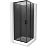 Mexen Rio square shower cabin 70 x 70 cm, graphite, black + Rio shower tray, white - 860-070-070-70-40-4510