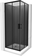 Mexen Rio square shower cabin 70 x 70 cm, graphite, black + Rio shower tray, white - 860-070-070-70-40-4510