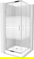 Mexen Rio vierkante douchecabine 70 x 70 cm, witte strepen, chroom + Rio douchebak, wit - 860-070-070-01-20-4510