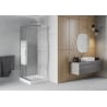 Mexen Rio cabine de douche carrée 70 x 70 cm, rayures blanches, chromé + receveur Rio, blanc - 860-070-070-01-20-4510