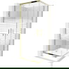 Mexen Rio kvadratna tuš kabina 70 x 70 cm, bele črte, zlata + tuš kad, bela - 860-070-070-50-20-4510