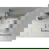 Mexen Rio Τετράγωνη καμπίνα ντους 70 x 70 cm, λευκές ρίγες, χρυσό + ντουζιέρα,