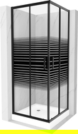 Mexen Rio cabina doccia quadrata 70 x 70 cm, strisce nere, nero + piatto doccia, bianco - 860-070-070-70-20-4510