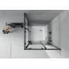 Mexen Rio cabine de douche carrée 70 x 70 cm, bandes noires, noire + receveur, blanc - 860-070-070-70-20-4510
