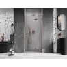 Mexen Lunar L porte de douche pivotante droite 120 cm, transparent, or rose - 834L-120-000-60-00-P